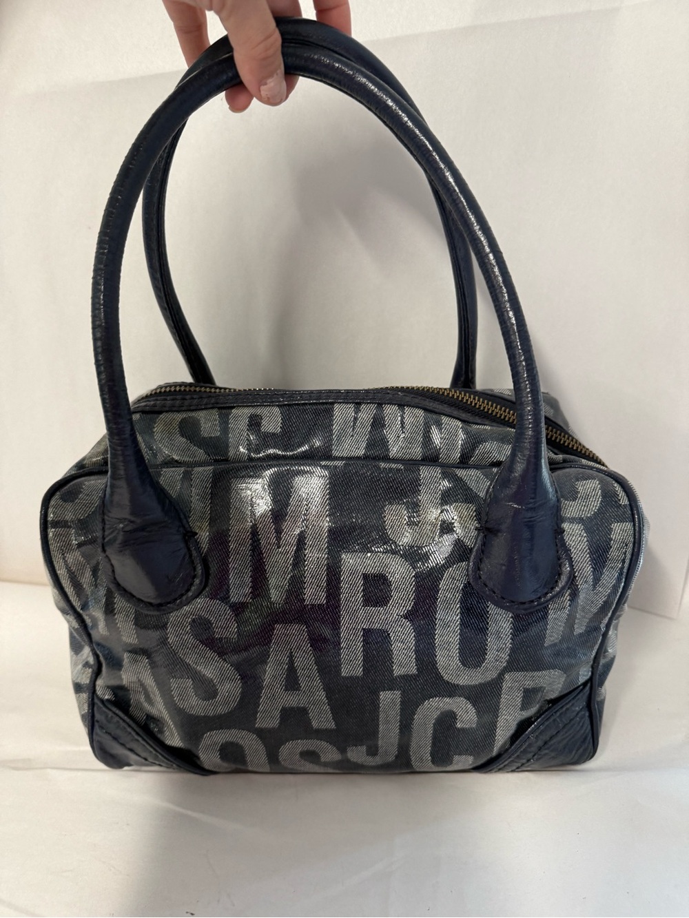 Denim  Logo Satchel - Picture 2 of 8